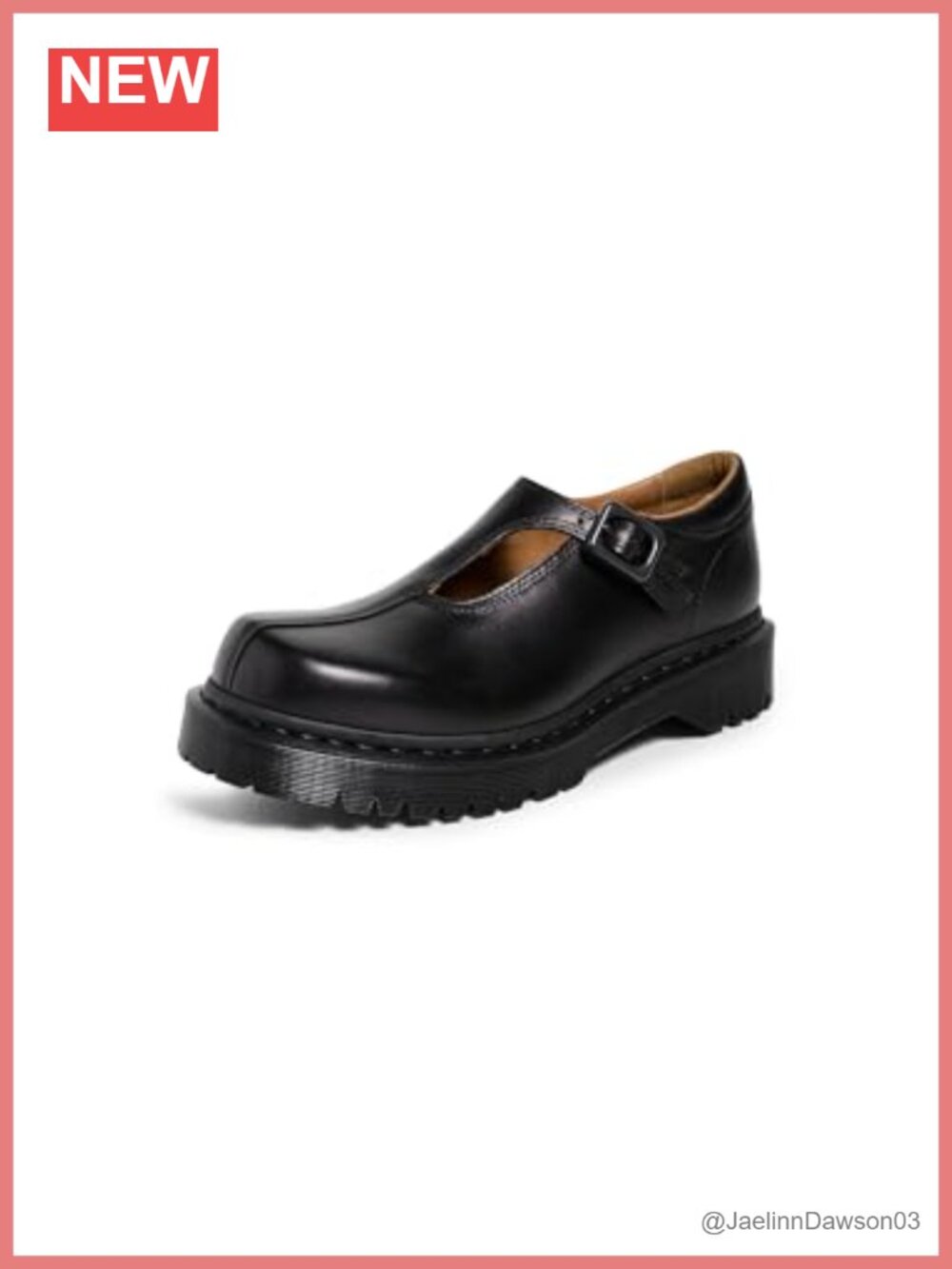 Women's Platform Loafers Leather Round Toe Buckle Strap